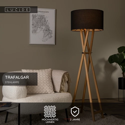 Lucide TRAFALGAR - Stehlampe - Ø 48 cm - 1xE27 - Natürlich - USP